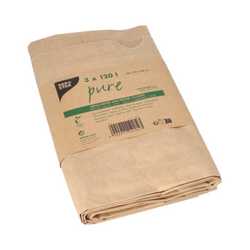 Abfallsäcke aus Papier "pure" 120 l 83 cm x 45 cm x 21 cm braun , 2-lagig
