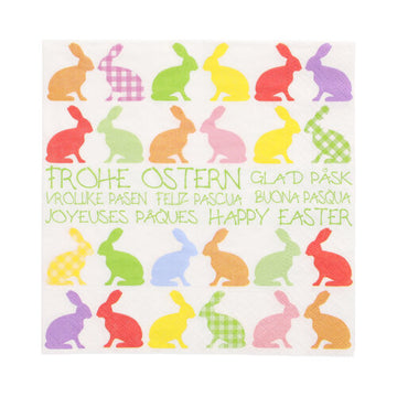 Servietten, 3-lagig 1/4-Falz 33 cm x 33 cm "Colourful Bunnies"