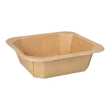 Lunchboxen, Pappe eckig 1000 ml 5,2 cm x 18 cm x 18 cm braun