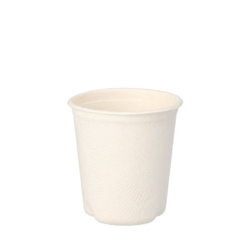 Trinkbecher Zuckerrohr "pure" 0,1 l Ø 6,3 cm · 6,5 cm weiss für Heißgetränke