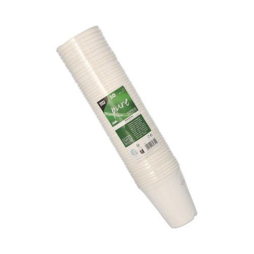 Trinkbecher Zuckerrohr "pure" 0,3 l Ø 9 cm · 10 cm weiss für Heißgetränke