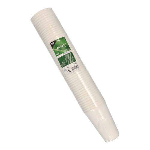 Trinkbecher Zuckerrohr "pure" 0,4 l Ø 9 cm · 13 cm weiss für Heißgetränke