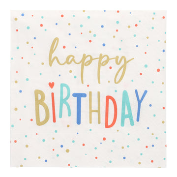 Servietten, 3-lagig 1/4-Falz 33 cm x 33 cm "Happy Birthday"