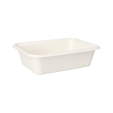 Schalen, Zuckerrohr "pure" ungeteilt 5,6 cm x 15,3 cm x 20,3 cm weiss