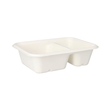 Schalen, Zuckerrohr "pure" 2-geteilt 5,6 cm x 15,3 cm x 20,3 cm weiss