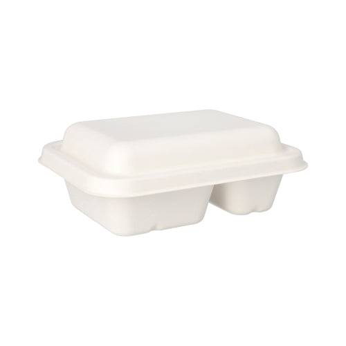 Schalen, Zuckerrohr "pure" 2-geteilt 5,6 cm x 15,3 cm x 20,3 cm weiss