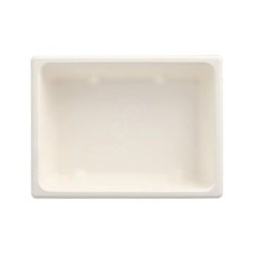 Gastronorm-Behälter GN 1/8 Zuckerrohr, PLA beschichtet eckig 4,7 cm x 16,5 cm x 12,3 cm weiss