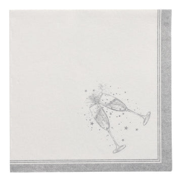 Servietten "ROYAL Collection" 1/4-Falz 40 cm x 40 cm silber "Festivities"