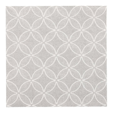 Servietten "ROYAL Collection" 1/4-Falz 40 cm x 40 cm grau "Circle Flowers"