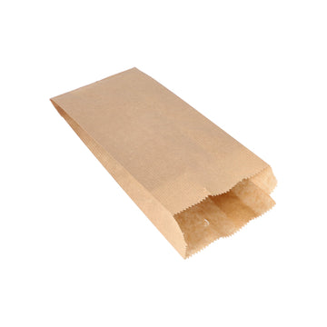 Papierfaltenbeutel gefädelt Kraftpapier 24 cm x 10 cm x 5 cm braun Füllinhalt 0,75 kg