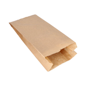 Papierfaltenbeutel gefädelt Kraftpapier 28 cm x 13 cm x 7 cm braun Füllinhalt 1,5 kg