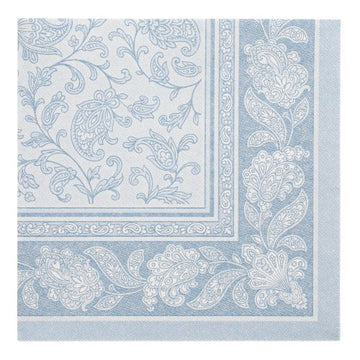 Servietten "ROYAL Collection" 1/4-Falz 40 cm x 40 cm arktikblau "Ornaments"