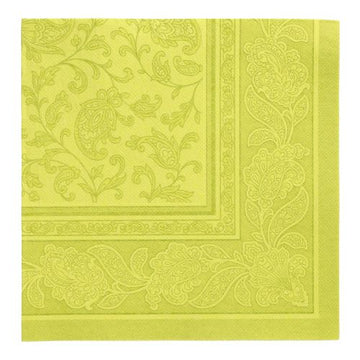 Servietten "ROYAL Collection" 1/4-Falz 40 cm x 40 cm limonengrün "Ornaments"
