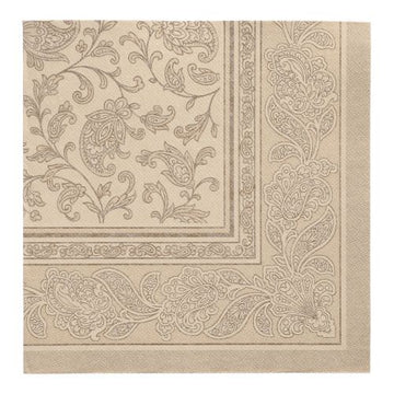Servietten "ROYAL Collection" 1/4-Falz 40 cm x 40 cm sand "Ornaments"