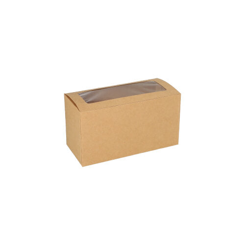 Cupcake-Kartons eckig 10 cm x 18,5 cm x 8,5 cm mit Sichtfenster aus PLA
