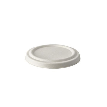 Deckel für Suppenbecher, Zuckerrohr "pure" rund Ø 10 cm weiss