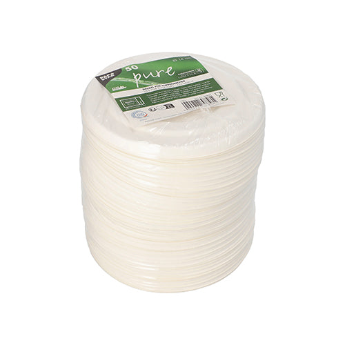 Deckel für Suppenbecher, Zuckerrohr "pure" rund Ø 14 cm weiss