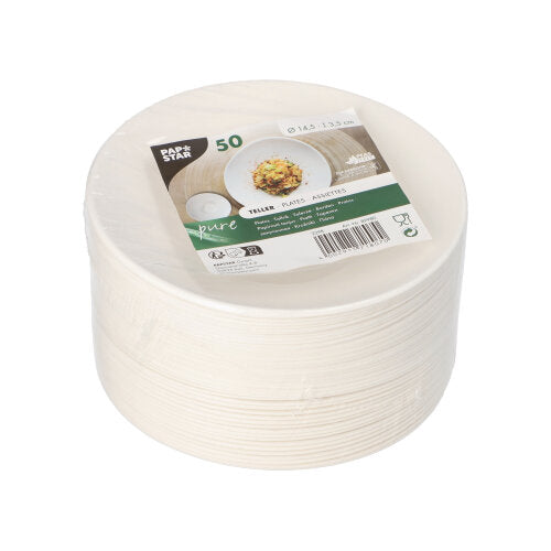 Teller Zuckerrohr "pure" rund Ø 14,5 cm · 3,5 cm weiss "Cella"