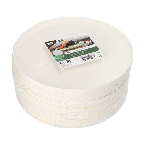 Teller Zuckerrohr "pure" rund Ø 22 cm · 1 cm weiss "Cella"