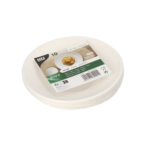 Teller Zuckerrohr "pure" rund Ø 14,5 cm · 3,5 cm weiss "Cella"