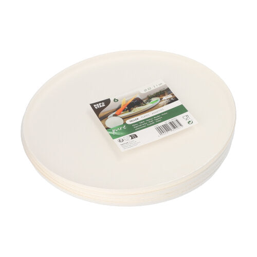 Teller Zuckerrohr "pure" rund Ø 22 cm · 1 cm weiss "Cella"