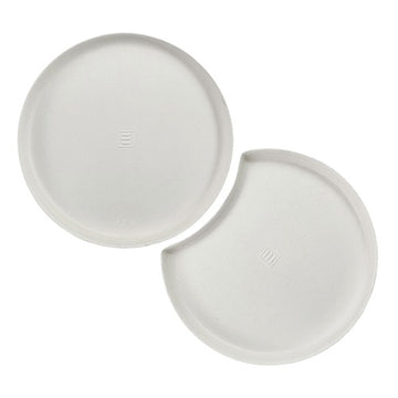 Teller Zuckerrohr "pure" rund Ø 12 cm · 1 cm weiss "Cella" : Set