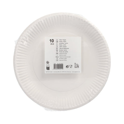Teller, Pappe rund Ø 23 cm weiss