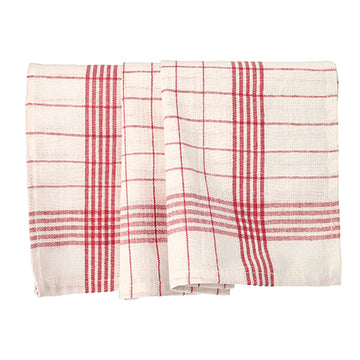 Geschirrtücher 70 cm x 50 cm weiss/rot "Baumwolle"