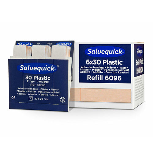 Set "Cederroth" Salvequick Plastic Pflaster (30 Stück) braun "Finger Bandage" , Refill