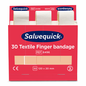 Set "Cederroth" Salvequick Textil Pflaster (30 Stück) braun "Finger Bandage" , Refill