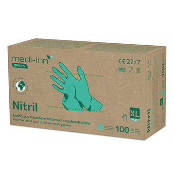 "Medi-Inn GREEN" Handschuhe, Nitril puderfrei grün Größe: XL biologisch abbaubar