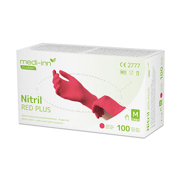 "Medi-Inn Classic" Handschuhe, Nitril puderfrei rot "Nitril Red Plus" Größe: L