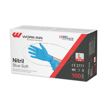 "WORK-INN/PS" Handschuhe, Nitril puderfrei "Blue Soft" blau Größe: L