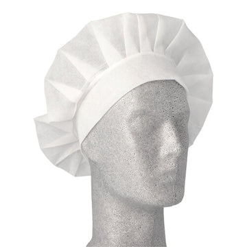 "WORK-INN/-PS" Kochmützen, Vlies Ø 30 cm · 17 cm weiss "France"
