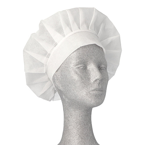 "WORK-INN/-PS" Kochmützen, Vlies Ø 30 cm · 17 cm weiss "France"