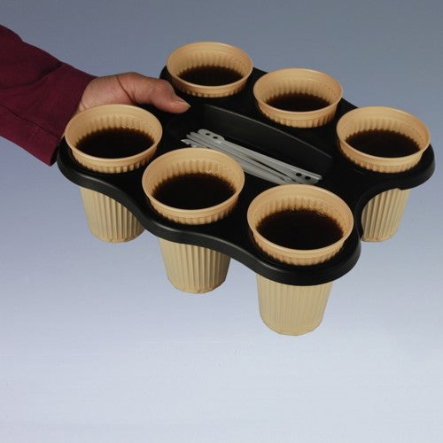 Becher-Trays, PS 22,4 cm x 24,4 cm x 2,4 cm schwarz für 6 Becher