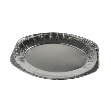 Servierplatten, Alu oval 35 cm x 24,5 cm