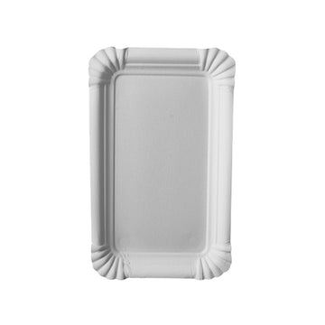 Teller, Pappe "pure" eckig 10 cm x 16 cm weiss