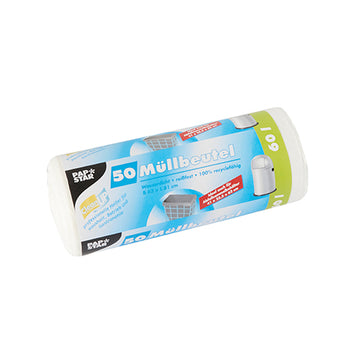 Müllbeutel, HDPE 60 l 81 cm x 63 cm weiss