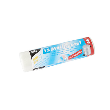 Müllbeutel mit Tragegriffen, HDPE 35 l 64 cm x 54 cm transparent