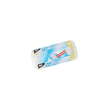 Müllbeutel mit Tragegriffen, HDPE 10 l 42 cm x 39,5 cm transparent