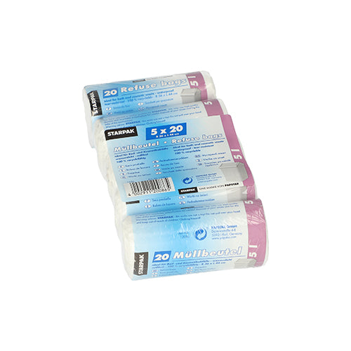 Müllbeutel, LDPE 5 l 44 cm x 36 cm weiss
