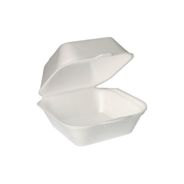 Hamburger-Boxen mit Klappdeckel, XPS 7,5 cm x 12 cm x 12 cm weiss