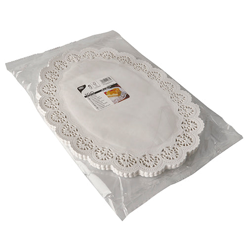 Tortenspitzen oval 36 cm x 28 cm weiss