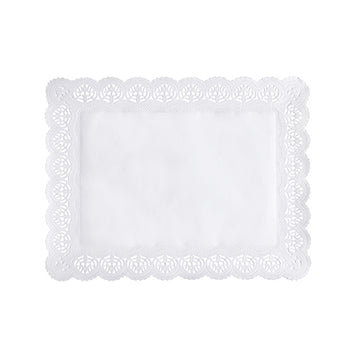 Spitzenpapiere eckig 34 cm x 26 cm weiss