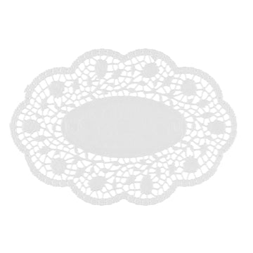 Mokkadeckchen oval 24 cm x 16,5 cm weiss