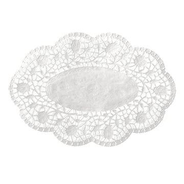 Mokkadeckchen oval 18 cm x 13 cm weiss