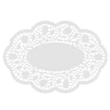 Mokkadeckchen oval 22 cm x 15 cm weiss