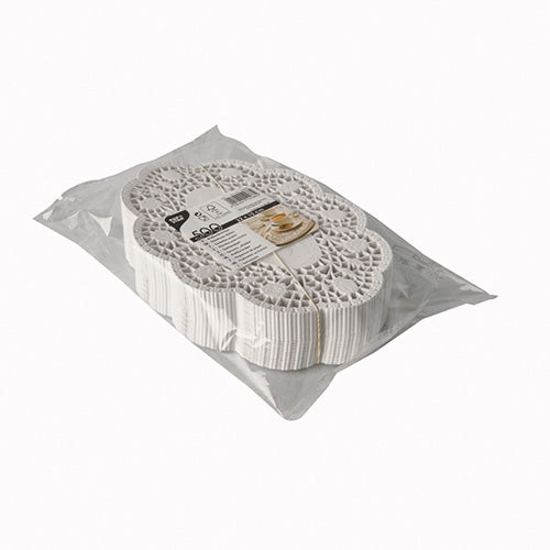 Mokkadeckchen oval 22 cm x 15 cm weiss