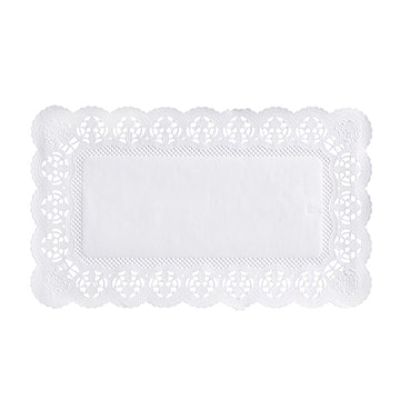 Spitzenpapiere eckig 30 cm x 18 cm weiss